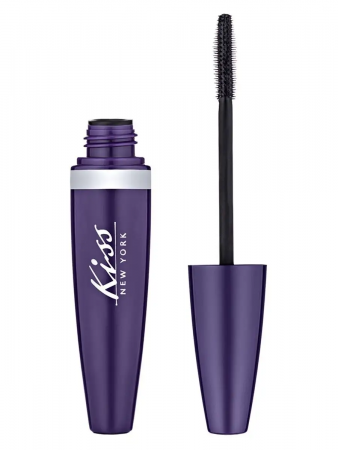 Термотушь Сумасшедшие ресницы Черный бархат на блистере Kiss Mascara Clamshell Very Black, черная